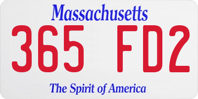 MA license plate 365FD2