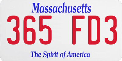 MA license plate 365FD3