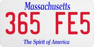 MA license plate 365FE5