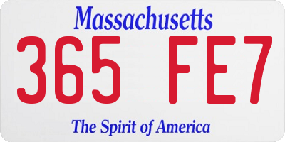 MA license plate 365FE7
