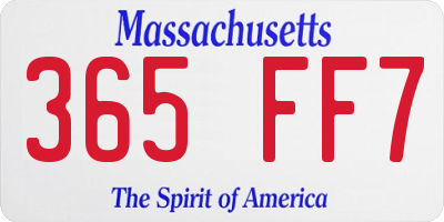 MA license plate 365FF7