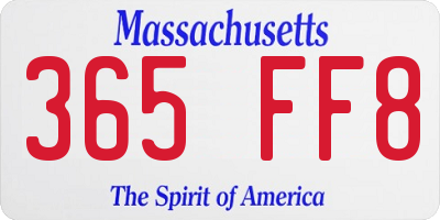 MA license plate 365FF8