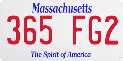 MA license plate 365FG2