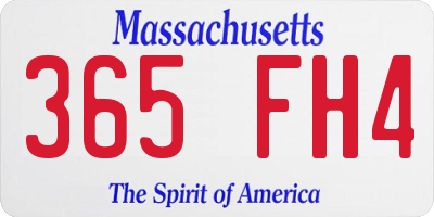 MA license plate 365FH4
