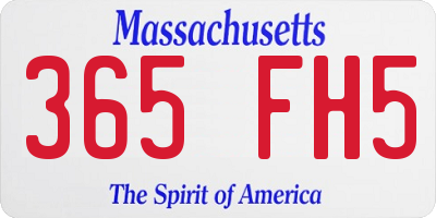 MA license plate 365FH5