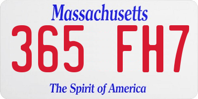 MA license plate 365FH7