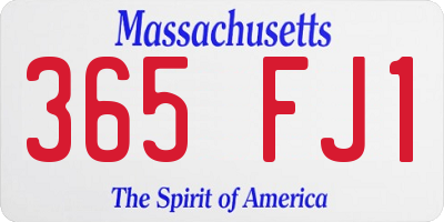 MA license plate 365FJ1