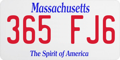 MA license plate 365FJ6