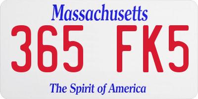 MA license plate 365FK5