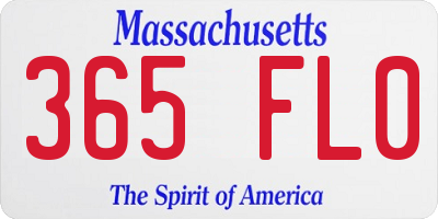 MA license plate 365FL0