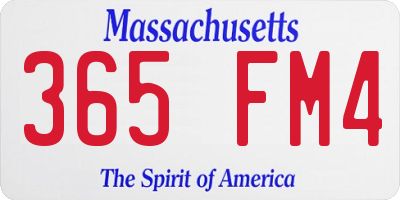 MA license plate 365FM4