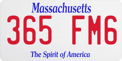 MA license plate 365FM6