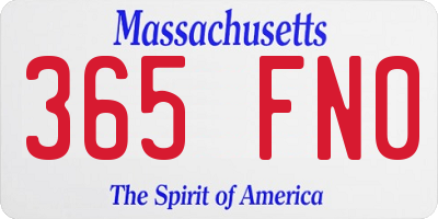 MA license plate 365FN0