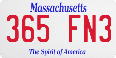 MA license plate 365FN3