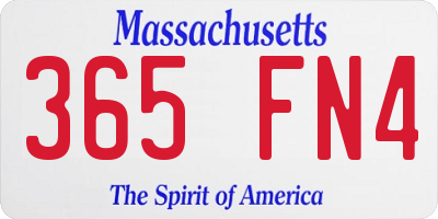 MA license plate 365FN4