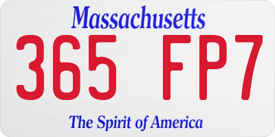 MA license plate 365FP7
