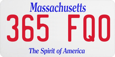 MA license plate 365FQ0