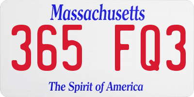 MA license plate 365FQ3
