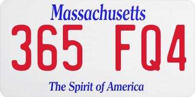 MA license plate 365FQ4
