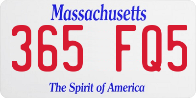 MA license plate 365FQ5