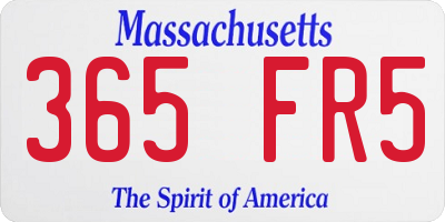 MA license plate 365FR5