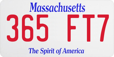 MA license plate 365FT7