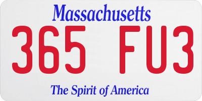 MA license plate 365FU3
