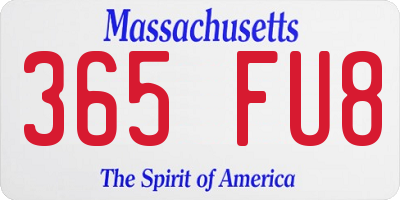 MA license plate 365FU8