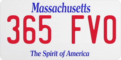 MA license plate 365FV0