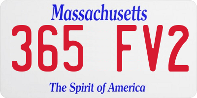 MA license plate 365FV2
