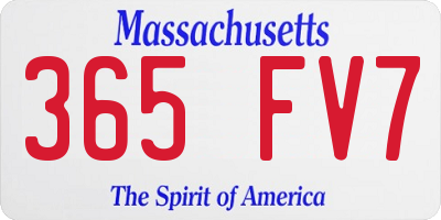 MA license plate 365FV7