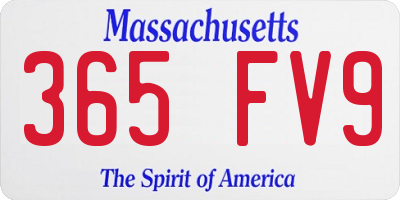 MA license plate 365FV9