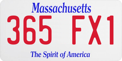 MA license plate 365FX1