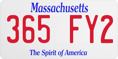 MA license plate 365FY2