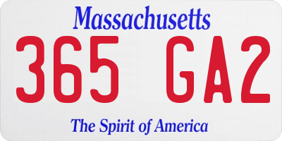 MA license plate 365GA2