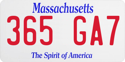 MA license plate 365GA7