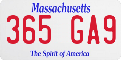 MA license plate 365GA9