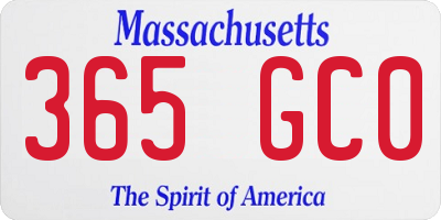 MA license plate 365GC0