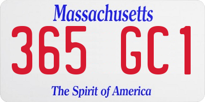 MA license plate 365GC1