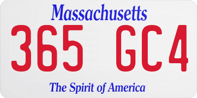 MA license plate 365GC4