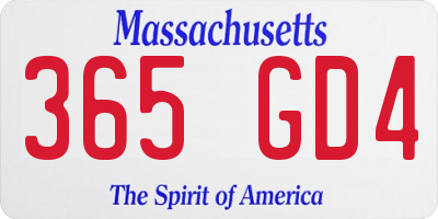 MA license plate 365GD4