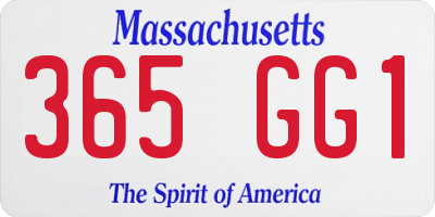 MA license plate 365GG1