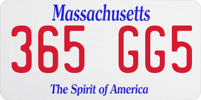 MA license plate 365GG5