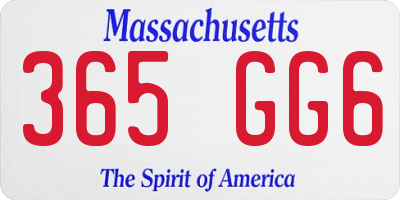 MA license plate 365GG6