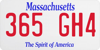 MA license plate 365GH4