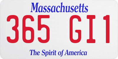 MA license plate 365GI1