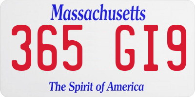 MA license plate 365GI9