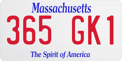 MA license plate 365GK1