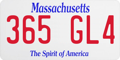 MA license plate 365GL4