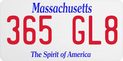 MA license plate 365GL8